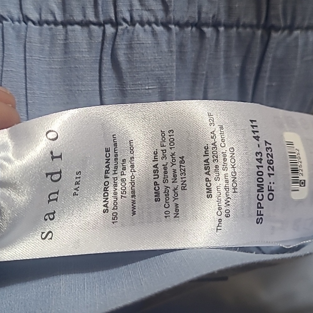 Sandro Saul Cropped Shirt, Sz 3/ US 8, *Missing Detachable Bow* - Picture 6 of 9